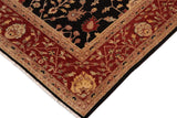 handmade Traditional Kafkaz Chobi Ziegler Black Red Hand Knotted RECTANGLE 100% WOOL area rug 10 x 14