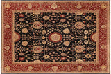 Shabby Chic Ziegler Krista Black Red Hand-Knotted Wool Rug - 10'1'' x 14'0''