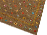 handmade Modern Moroccan Hi Brown Gold Hand-Woven RECTANGLE 100% WOOL area rug 8x10