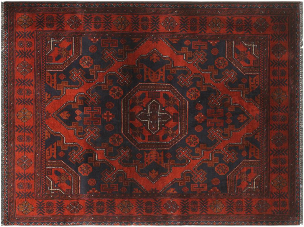 handmade Tribal Biljik Khal Muhammadi Drk. Red Black Hand Knotted RECTANGLE 100% WOOL area rug 3x5
