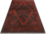 handmade Tribal Biljik Khal Muhammadi Drk. Red Black Hand Knotted RECTANGLE 100% WOOL area rug 3x5