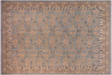 Boho Chic Ziegler Carolyn Blue Beige Hand-Knotted Wool Rug - 7'11'' x 9'9''