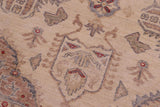 handmade Traditional Kafkaz Chobi Ziegler Ivory Gray Hand Knotted RECTANGLE 100% WOOL area rug 6 x 7