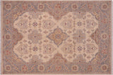 Oriental Ziegler Caroyln Ivory Gray Hand-Knotted Wool Rug - 5'7'' x 7'3''