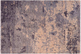 Eclectic Ziegler Carri Gray Tan Hand-Knotted Wool Rug - 7'9'' x 9'11''