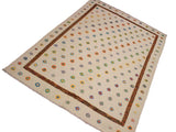 handmade Modern Moroccan Hi Ivory Rust Hand Knotted RECTANGLE 100% WOOL area rug 8x11