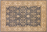 handmade Transitional Kafkaz Bluish Gray Ivory Hand Knotted RECTANGLE 100% WOOL area rug 8x10