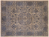 Southwestern Mamluk Celestin Beige/Blue Wool Rug - 8'0'' x 9'10''