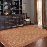 handmade Transitional Kafkaz Chobi Ziegler Brown Tan Hand Knotted RECTANGLE 100% WOOL area rug 10 x 14