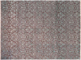 Modern Cyrena Brown/Green Wool&Silk Rug - 7'11'' x 10'4''