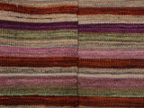 handmade Geometric Kilim Rust Purple Hand-Woven RECTANGLE 100% WOOL area rug 3x4