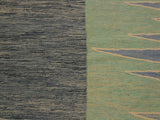 handmade Geometric Kilim Grey Lt. Green Hand-Woven RECTANGLE 100% WOOL area rug 9x12