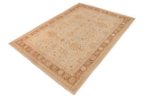 handmade Traditional Kafkaz Chobi Ziegler Beige Brown Hand Knotted RECTANGLE 100% WOOL area rug 10 x 14