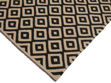 handmade Geometric Kilim Beige Black Hand-Woven RECTANGLE 100% WOOL area rug 7x10