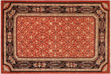 Shabby Chic Ziegler Mable Rust Black Hand-Knotted Wool Rug - 10'5'' x 13'8''