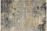 handmade Modern Gray Blue Hand Knotted RECTANGLE WOOL&SILK area rug 8x10