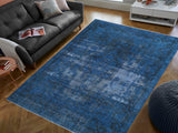 handmade Vintage Blue Black Hand Knotted RECTANGLE 100% WOOL area rug 10x13