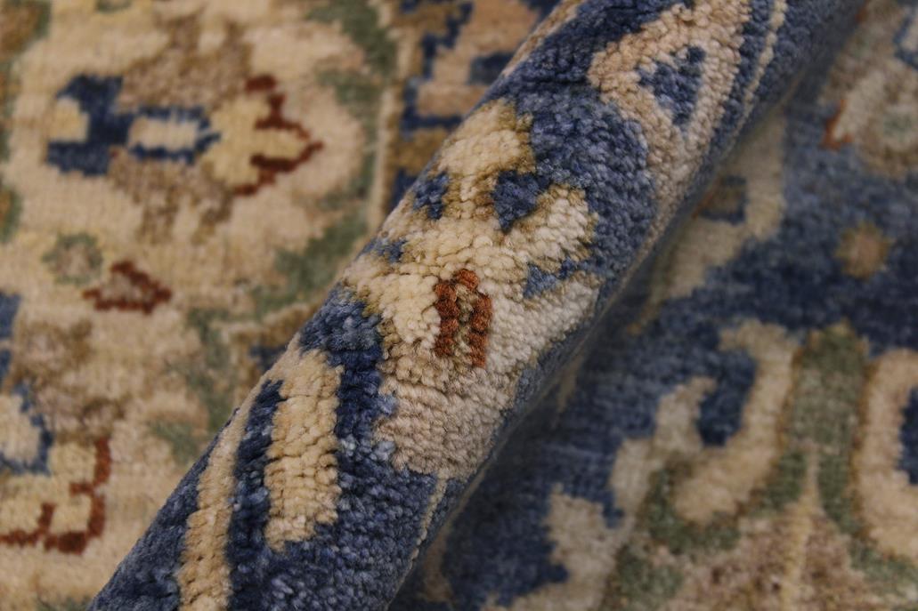 handmade Traditional Kafkaz Blue Ivory Hand Knotted RUNNER 100% WOOL area rug