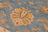 handmade Traditional Kafkaz Chobi Ziegler Blue Ivory Hand Knotted RECTANGLE 100% WOOL area rug 9 x 12