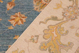 handmade Traditional Kafkaz Chobi Ziegler Blue Ivory Hand Knotted RECTANGLE 100% WOOL area rug 9 x 12