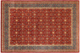 Classic Ziegler Dianna Red Blue Hand-Knotted Wool Rug - 10'5'' x 13'7''