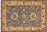 Oriental Ziegler Starling Gray Red Hand-Knotted Wool Rug - 2'0'' x 2'11''