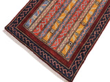 handmade Transitional Shawl Red Blue Hand Knotted RECTANGLE 100% WOOL area rug 2x3