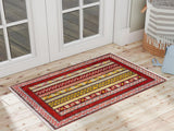 handmade Transitional Shawl Red Gray Hand Knotted RECTANGLE 100% WOOL area rug 2x2