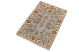 handmade Traditional Kafkaz Chobi Ziegler Lt. Blue Ivory Hand Knotted RECTANGLE 100% WOOL area rug 2 x 3