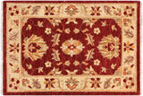 Shabby Chic Ziegler Stepp Red Ivory Hand-Knotted Wool Rug - 2'1'' x 3'0''