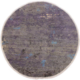 Modern Abstract Stinnett Grey/Blue Wool Round -7'10 x 8'0