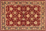 Oriental Ziegler Angel Red Blue Hand-Knotted Wool Rug - 10'0'' x 14'3''