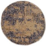 Modern Abstract Stockton Brown/Grey Wool Round -7'11 x 8'1