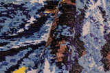 Handmade Kafakz Chobi Ziegler Modern Contemporary Blue Ivory Hand Knotted RECTANGLE WOOL&SILK area rug 6 x 9