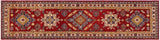 Tribal Kazak Stowe Red/Ivory Wool Runner - 2'8'' x 9'9''