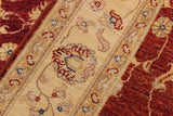 handmade Traditional Kafkaz Chobi Ziegler Red Ivory Hand Knotted RECTANGLE 100% WOOL area rug 3 x 5