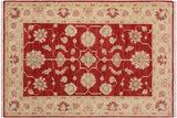 Classic Ziegler Strauss Red Ivory Hand-Knotted Wool Rug - 3'3'' x 4'10''