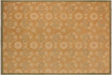 Oriental Ziegler Ginger Brown Green Hand-Knotted Wool Rug - 10'4'' x 13'9''