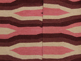 handmade Geometric Kilim Ivory Pink Hand-Woven RECTANGLE 100% WOOL area rug 4x6