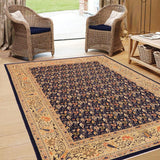 handmade Transitional Kafkaz Chobi Ziegler Blue Gold Hand Knotted RECTANGLE 100% WOOL area rug 10 x 14