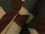handmade Geometric Kilim Brown Ivory Hand-Woven RECTANGLE 100% WOOL area rug 5x7