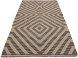 handmade Geometric Kilim Ivory Grey Hand-Woven RECTANGLE 100% WOOL area rug 4x6