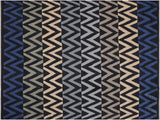 Navaho Turkish Kilim Sales Black/Ivory Wool Rug - 8'6'' x 10'1''