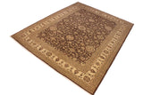 handmade Traditional Kafkaz Chobi Ziegler Brown Ivory Hand Knotted RECTANGLE 100% WOOL area rug 10 x 13