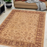 handmade Traditional Kafkaz Chobi Ziegler Tan Brown Hand Knotted RECTANGLE 100% WOOL area rug 10 x 14