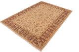 handmade Traditional Kafkaz Chobi Ziegler Tan Brown Hand Knotted RECTANGLE 100% WOOL area rug 10 x 14