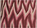 Rustic Turkish Kilim Saucedo Red/Pink Wool Rug - 4'1'' x 6'0''
