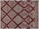 Tribal Moroccan Sawyer Gray/Rust Wool Rug - 4'2'' x 6'3''