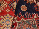 handmade Geometric Super Kazak Blue Red Hand Knotted RECTANGLE 100% WOOL area rug 8x10
