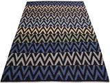 handmade Geometric Kilim Black Blue Hand-Woven RECTANGLE 100% WOOL area rug 9x12